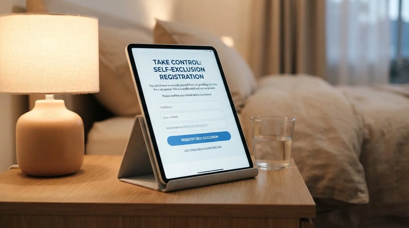 The BetStop National Self-Exclusion Register landing page with a registration call-to-action
