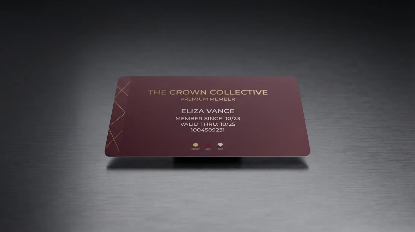 Infinity Rewards membership card with Gold, Ruby and Diamond tier branding displayed