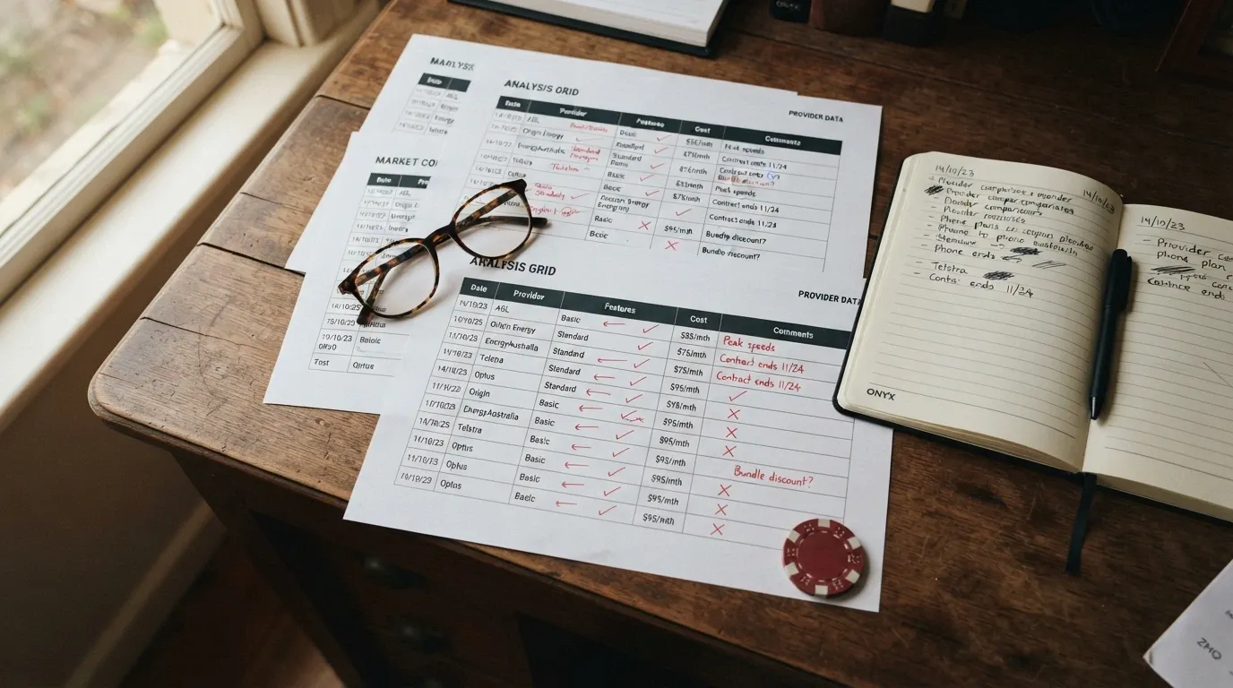 A clean comparison table with casino names down the left and columns for legal status, welcome bonus and game providers, three rows visible