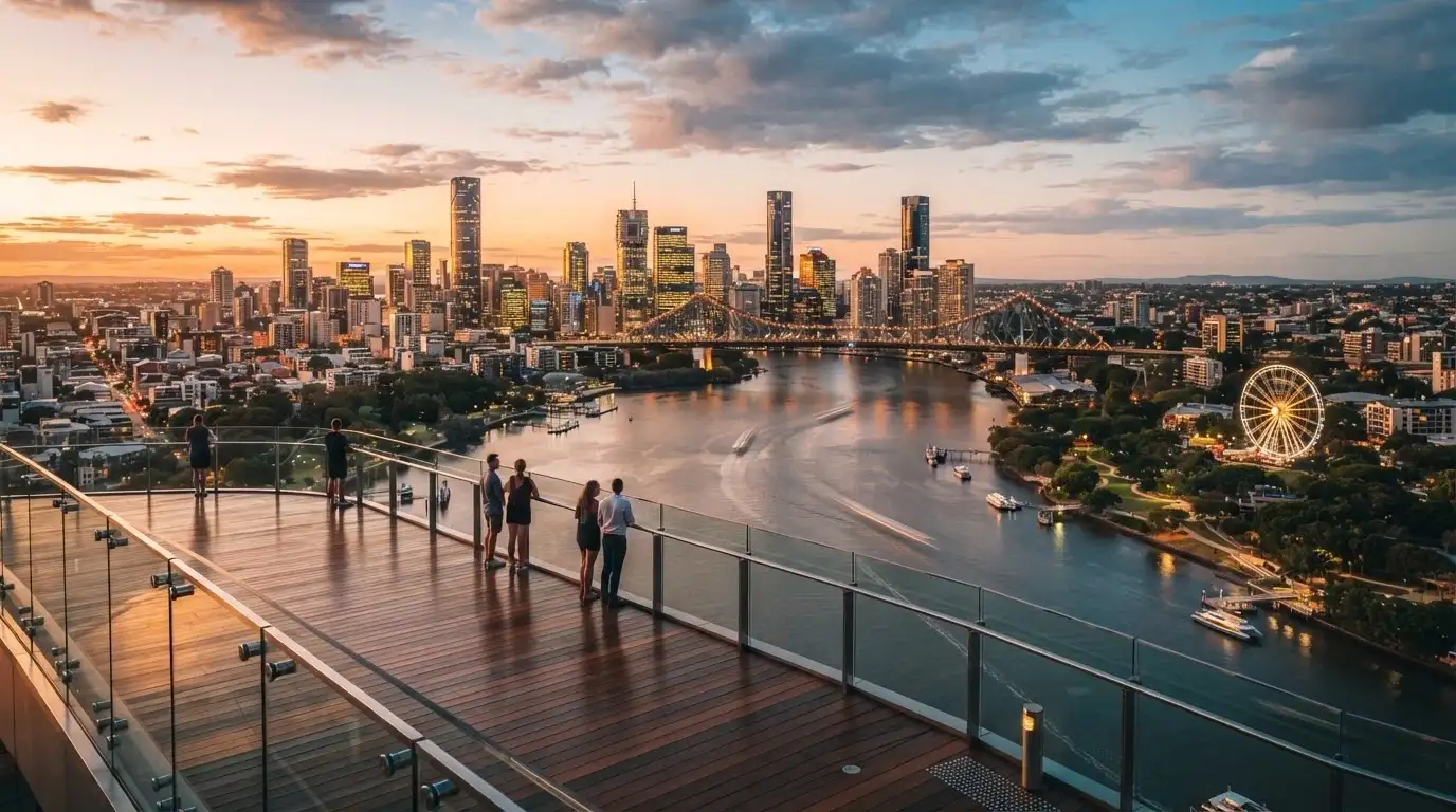 The Sky Deck observation platform 100 metres above the Brisbane River